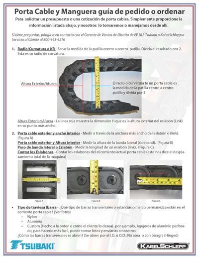 Guía de pedido de porta cables y porta mangueras (español)