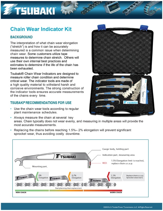 Tsubaki Chain Wear Indicator Kit